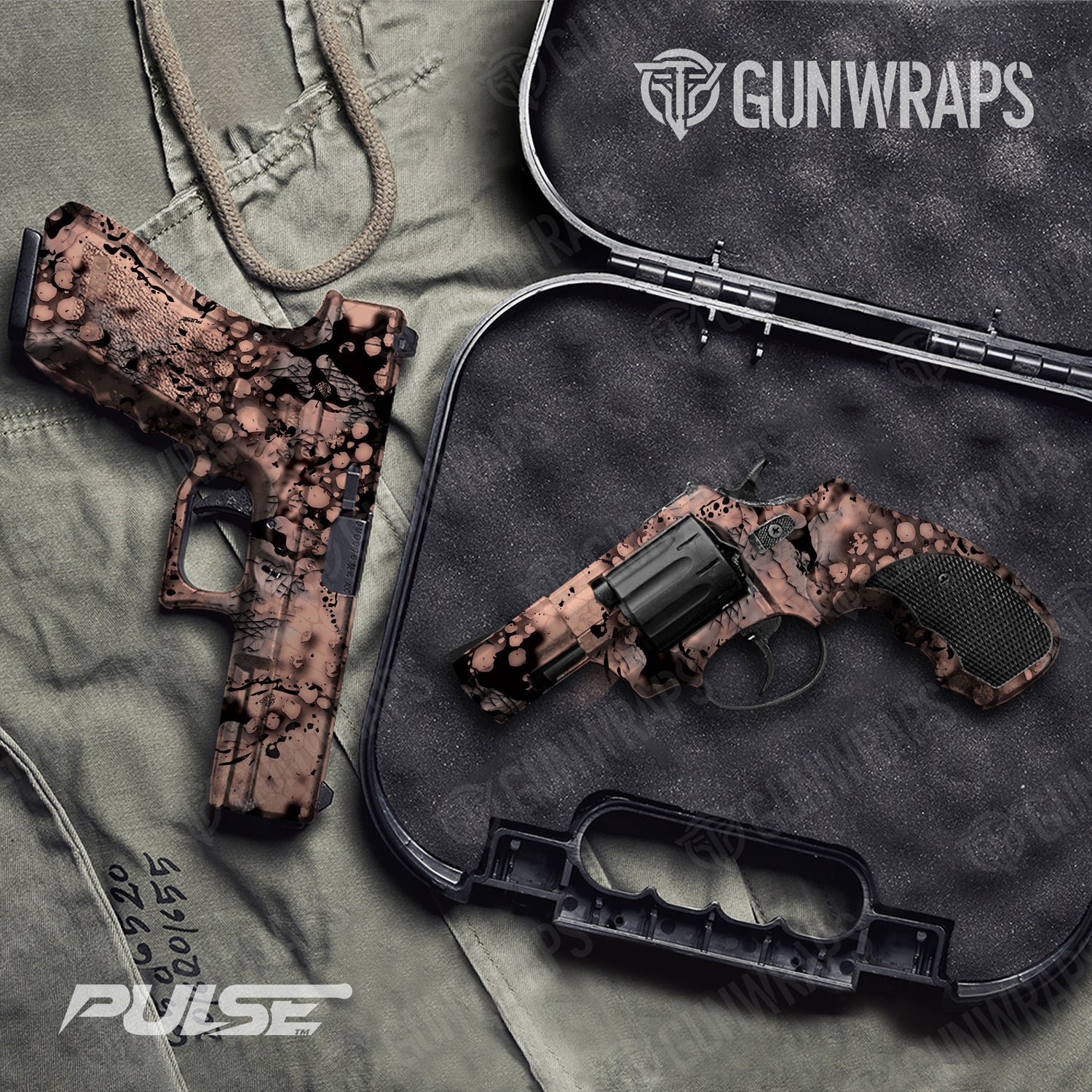 Handgun Pulse Coral Camo Gun Skin Vinyl Wrap