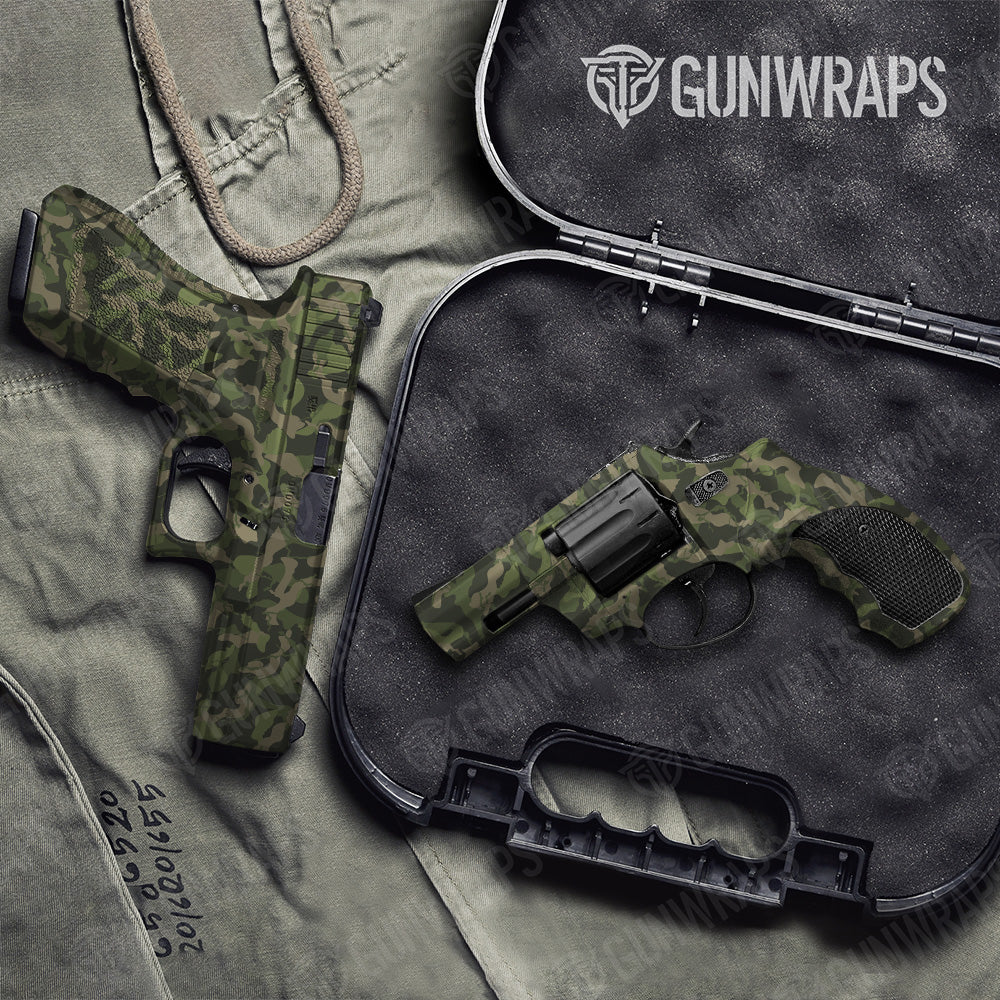 Handgun Ragged Army Green Camo Gun Skin Vinyl Wrap