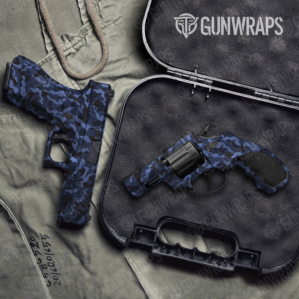 Handgun Ragged Blue Midnight Camo Gun Skin Vinyl Wrap