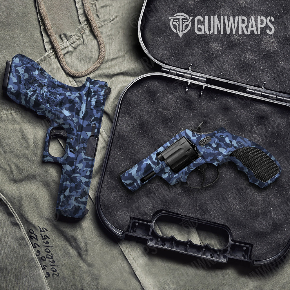 Handgun Ragged Blue Urban Night Camo Gun Skin Vinyl Wrap