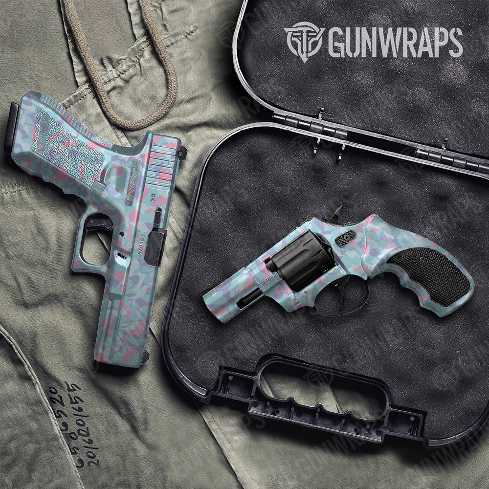 Handgun Ragged Cotton Candy Camo Gun Skin Vinyl Wrap