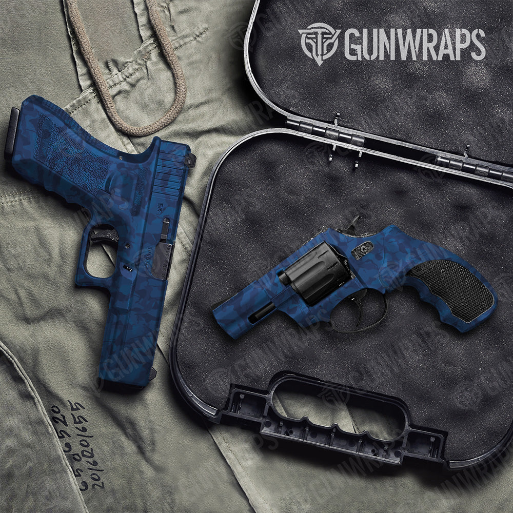 Handgun Ragged Elite Blue Camo Gun Skin Vinyl Wrap