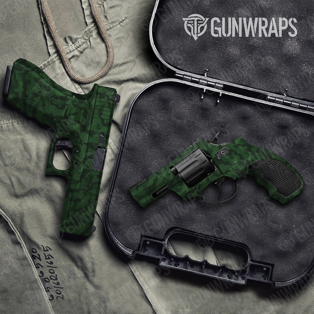 Handgun Ragged Elite Green Camo Gun Skin Vinyl Wrap