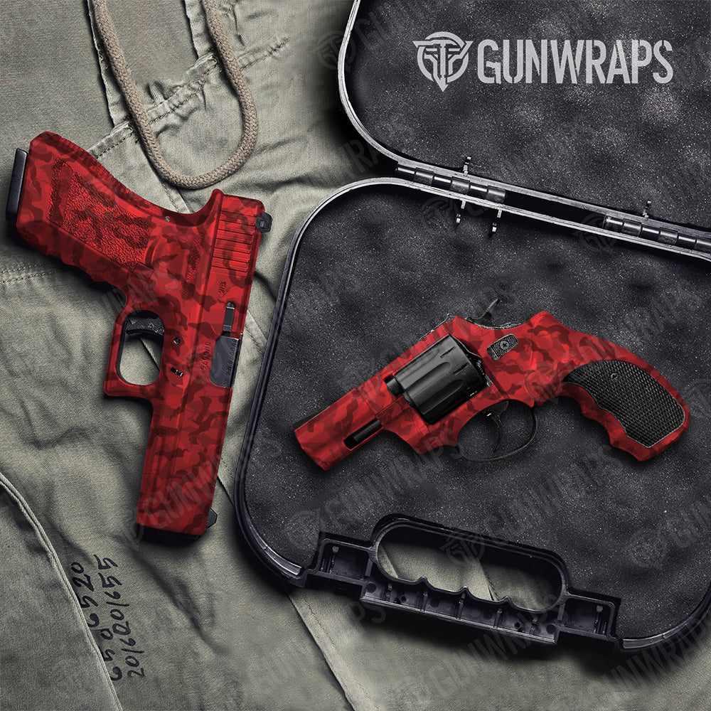 Handgun Ragged Elite Red Camo Gun Skin Vinyl Wrap