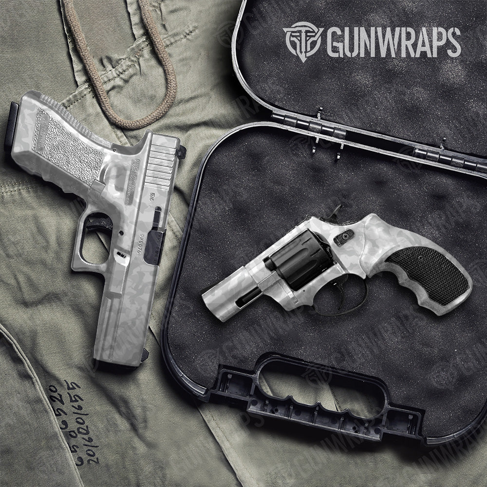 Handgun Ragged Elite White Camo Gun Skin Vinyl Wrap