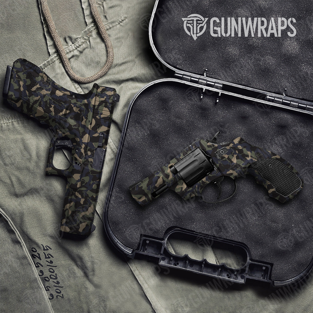 Handgun Ragged Militant Blue Camo Gun Skin Vinyl Wrap