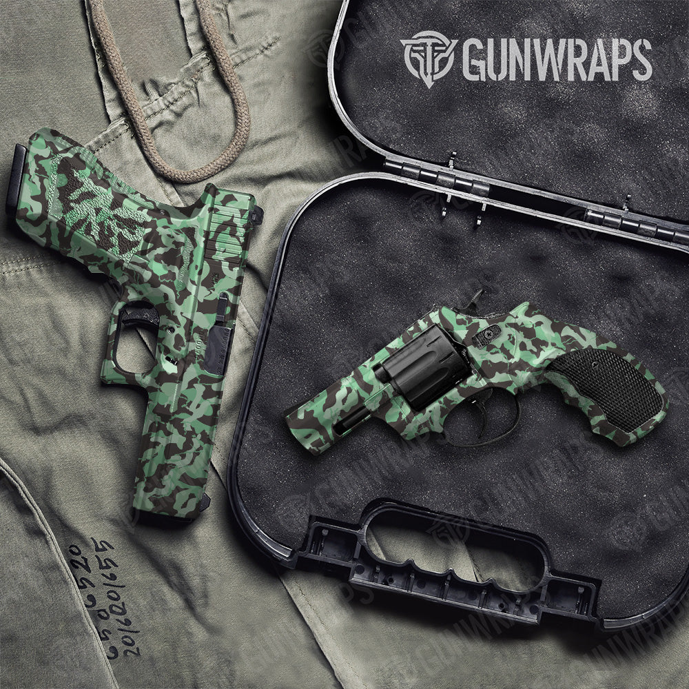 Handgun Ragged Mint Chocolate Chip Camo Gun Skin Vinyl Wrap