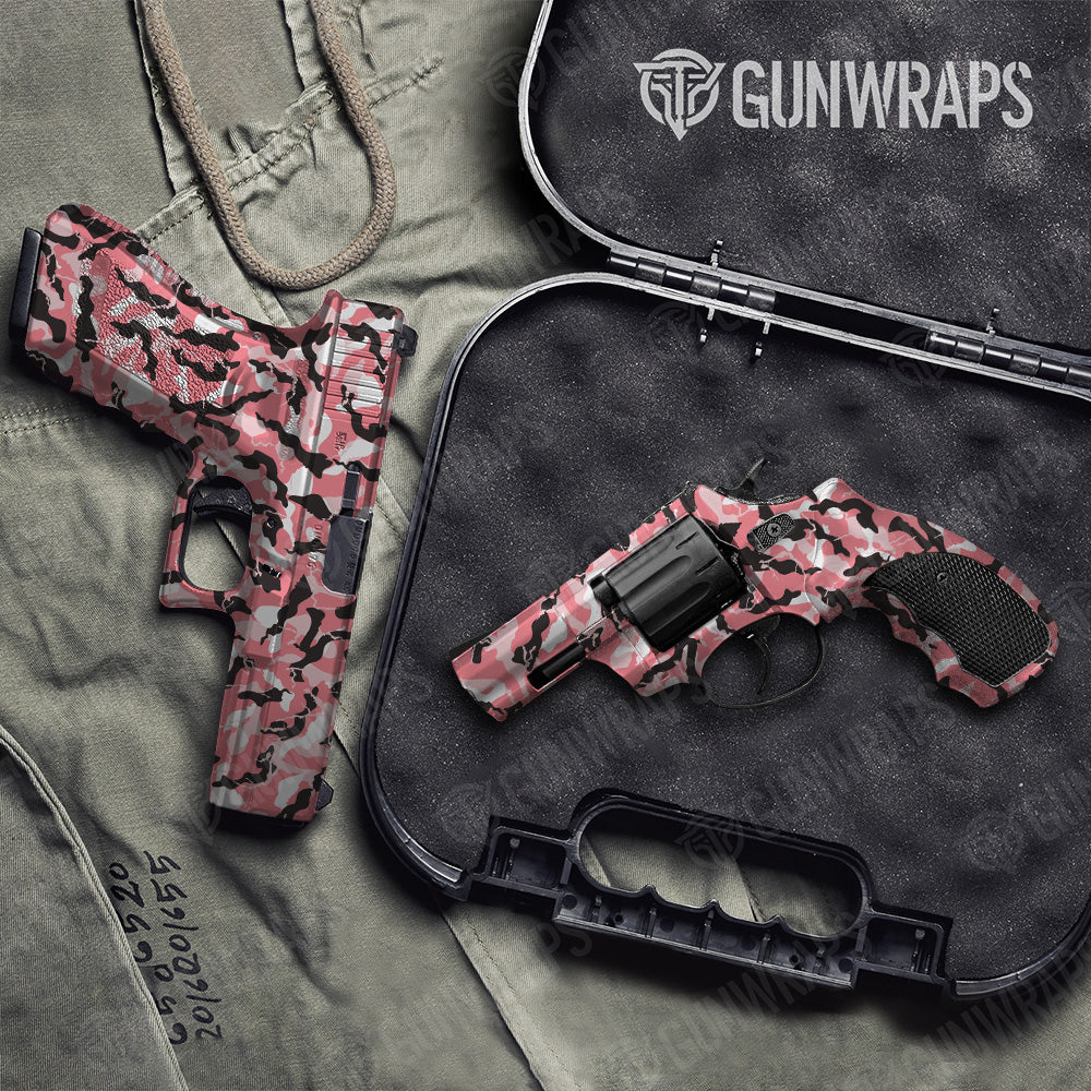 Handgun Ragged Pink Camo Gun Skin Vinyl Wrap