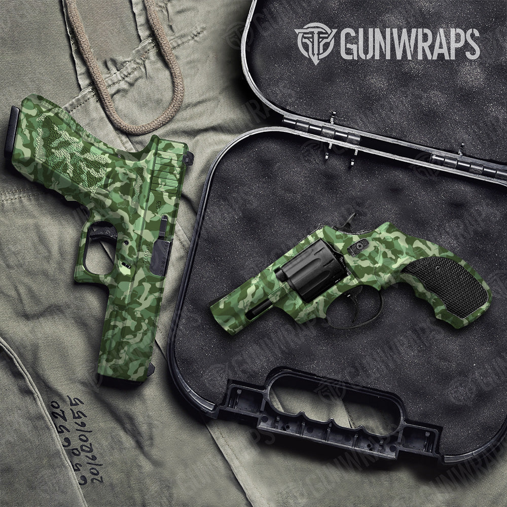 Handgun Ragged Pistachio Camo Gun Skin Vinyl Wrap