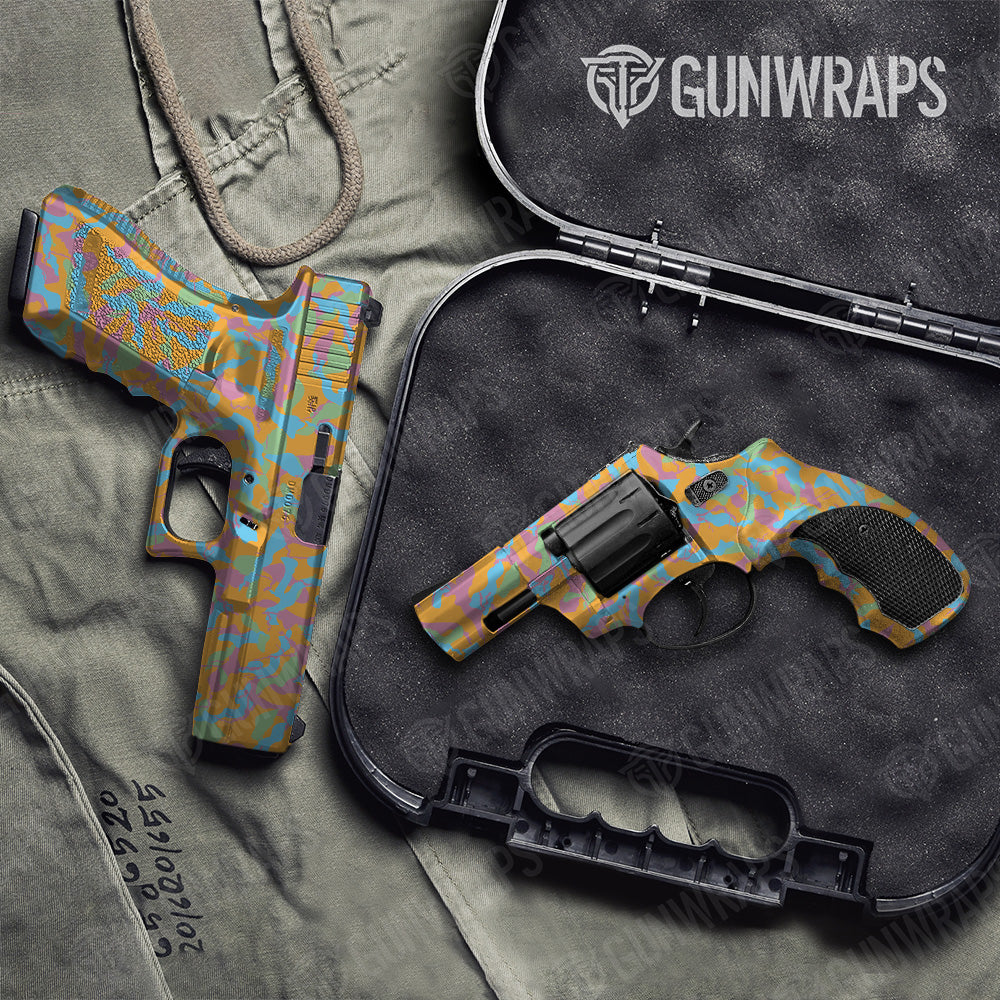 Handgun Ragged Sherbert Camo Gun Skin Vinyl Wrap