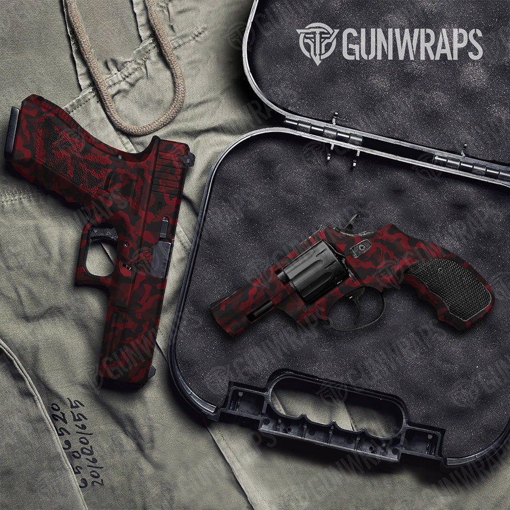 Handgun Ragged Vampire Red Camo Gun Skin Vinyl Wrap