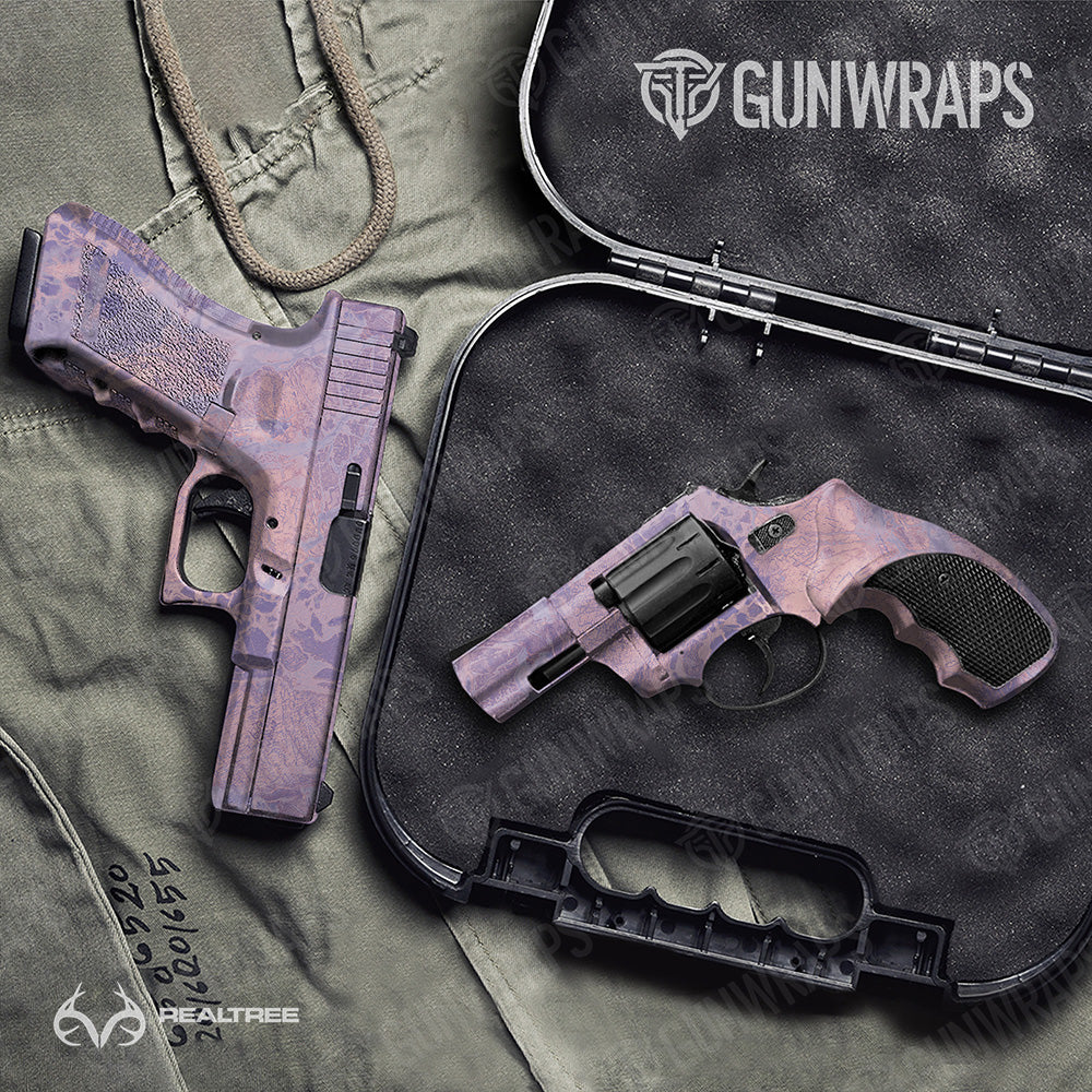 Handgun Realtree WAV3 Purple Rose Camo Gun Skin Vinyl Wrap