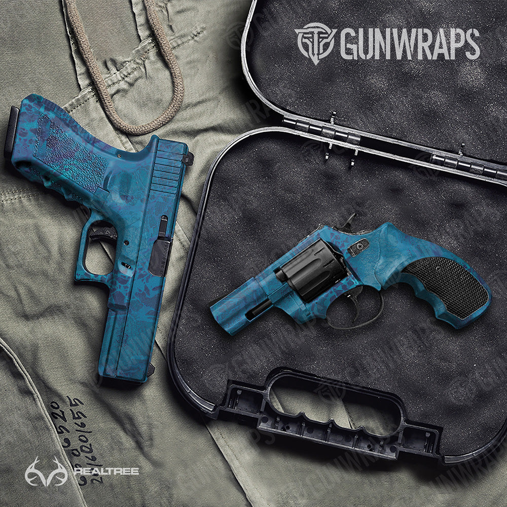 Handgun Realtree WAV3 Standard Blue Camo Gun Skin Vinyl Wrap