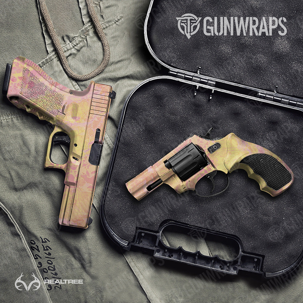 Handgun Realtree WAV3 Strawberry Lemonade Camo Gun Skin Vinyl Wrap