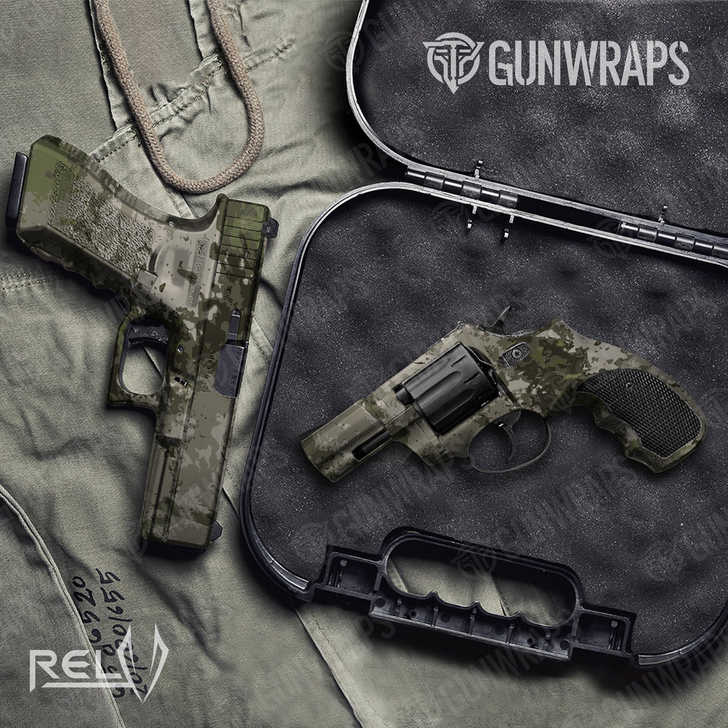 Handgun X3 RELV Tunnel Rat Camo Gun Skin Vinyl Wrap