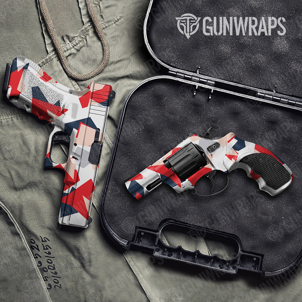 Handgun Shattered America Camo Gun Skin Vinyl Wrap