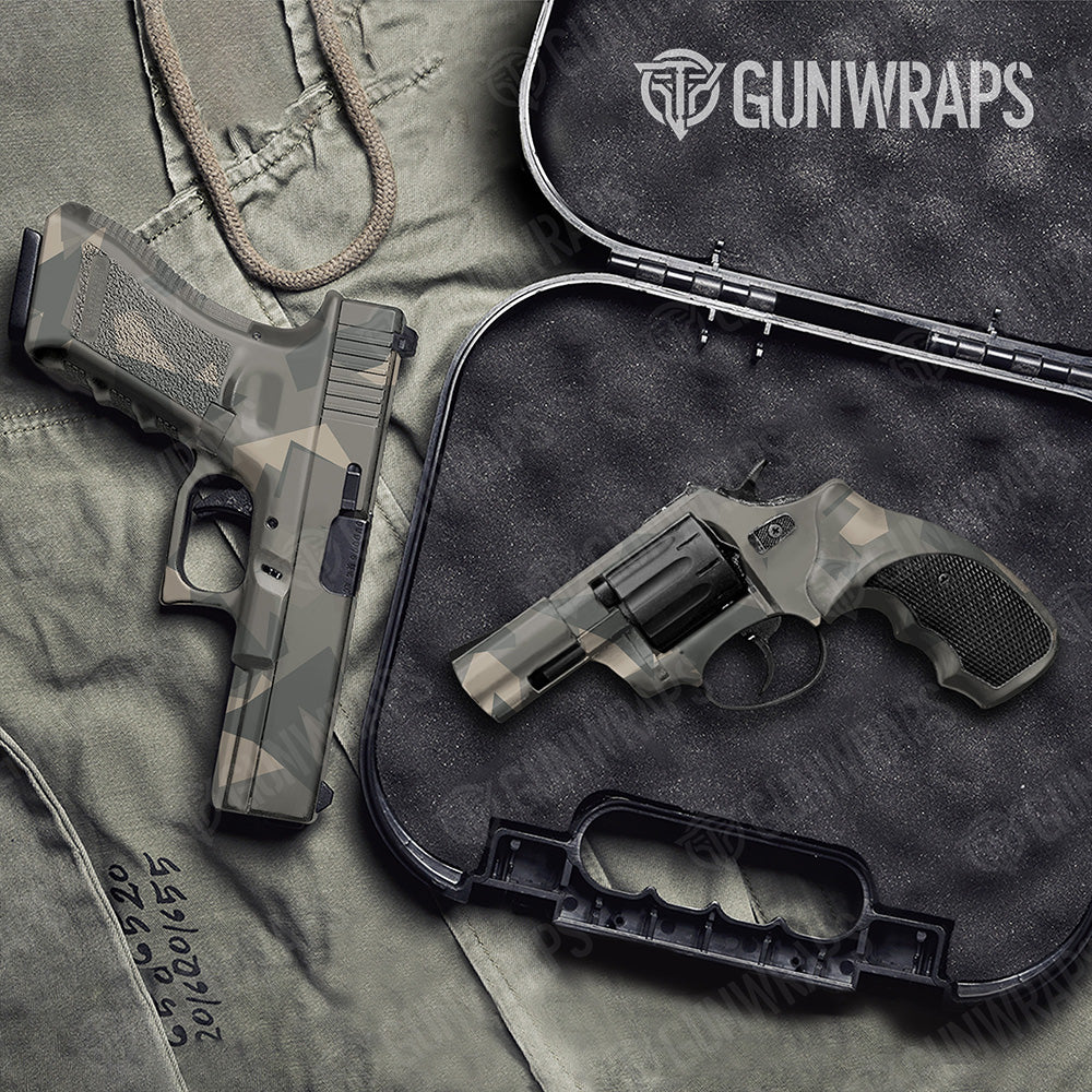 Handgun Shattered Army Camo Gun Skin Vinyl Wrap