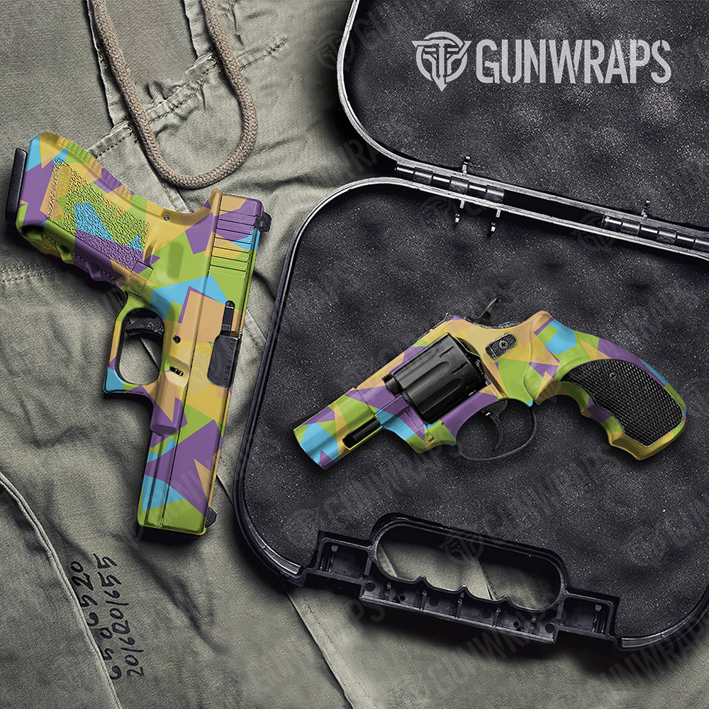 Handgun Shattered Carnival Camo Gun Skin Vinyl Wrap