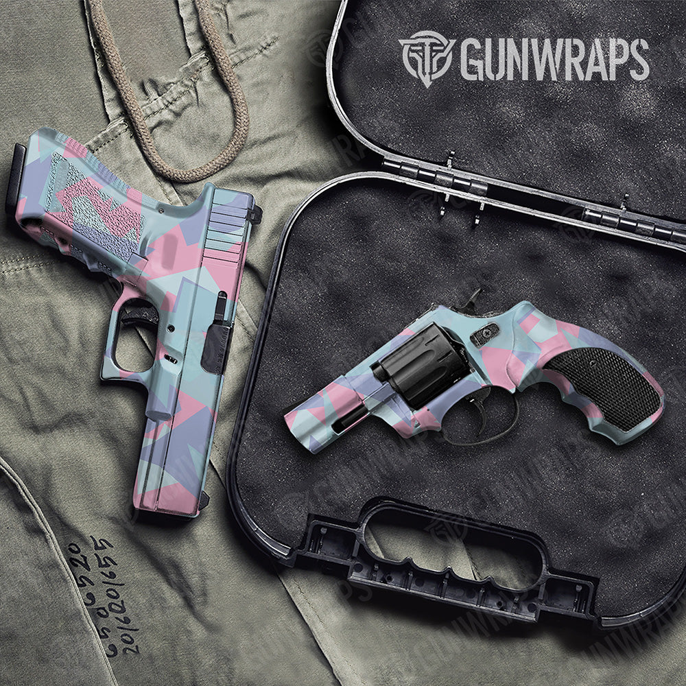 Handgun Shattered Cotton Candy Camo Gun Skin Vinyl Wrap