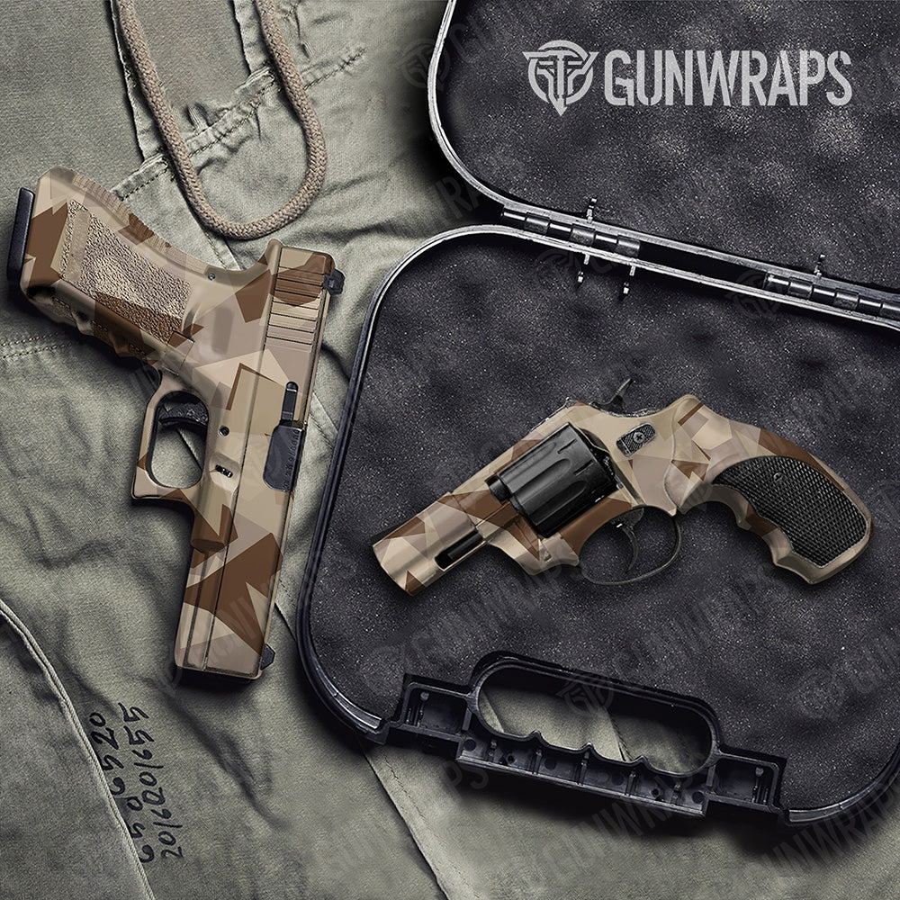 Handgun Shattered Desert Camo Gun Skin Vinyl Wrap