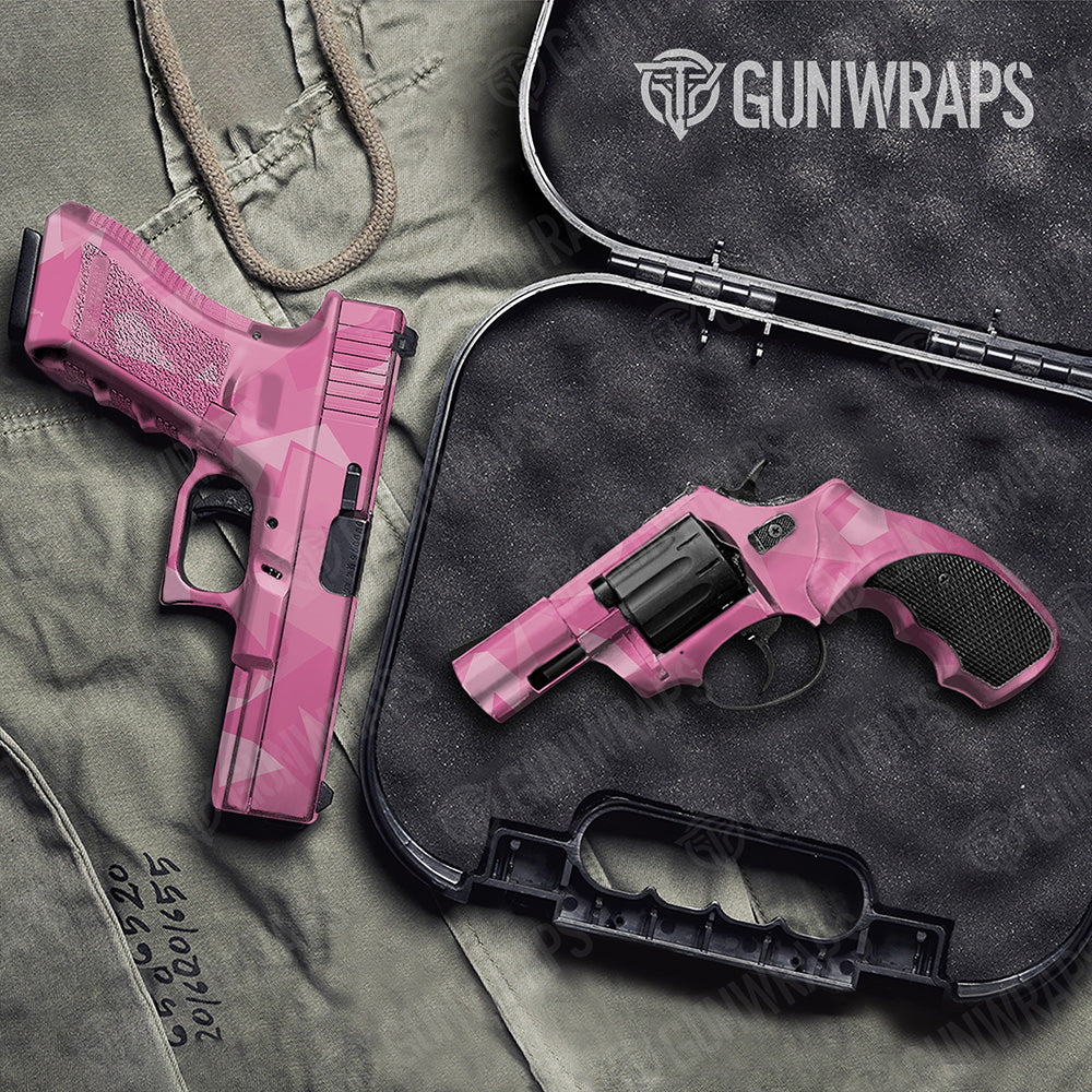 Handgun Shattered Elite Pink Camo Gun Skin Vinyl Wrap