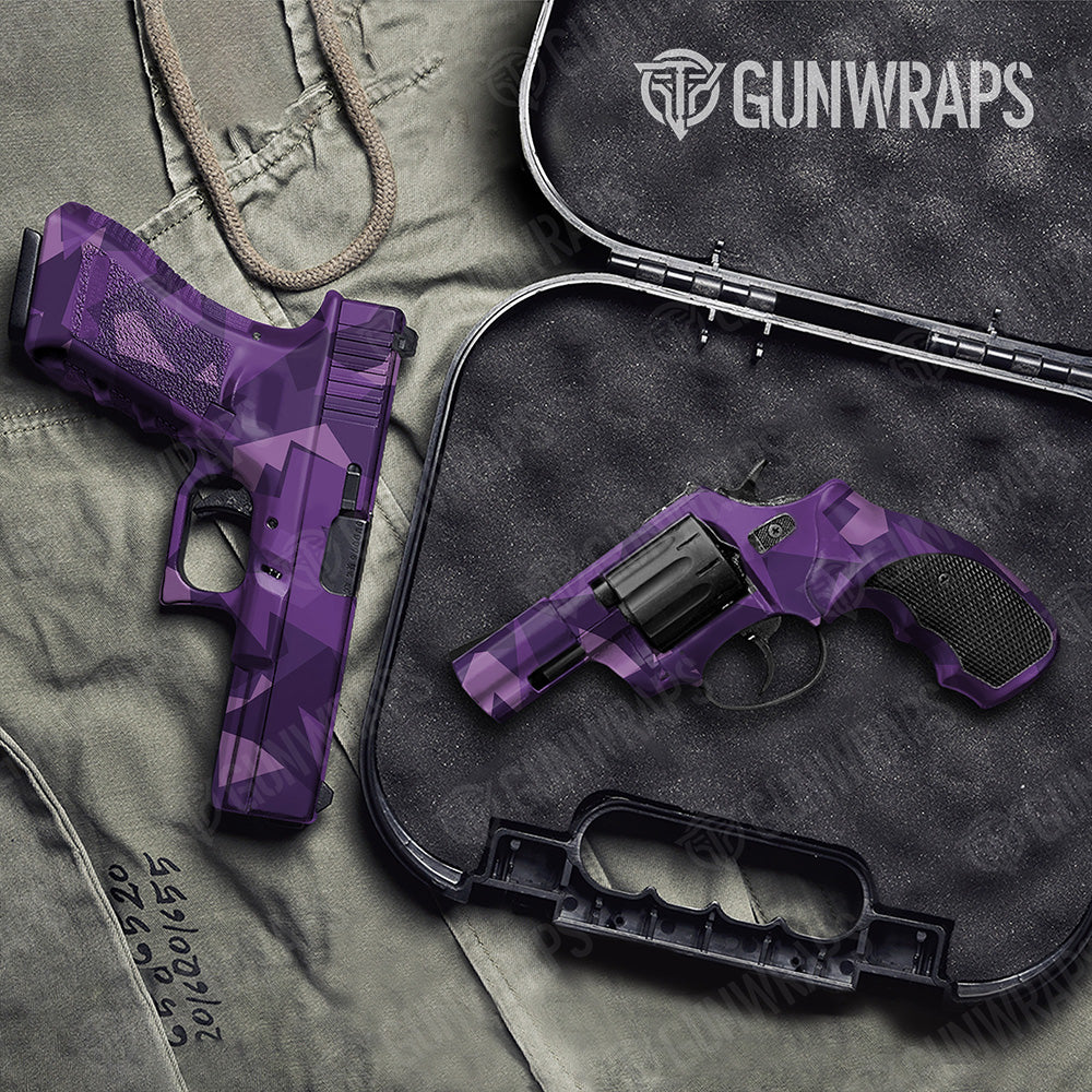 Handgun Shattered Elite Purple Camo Gun Skin Vinyl Wrap