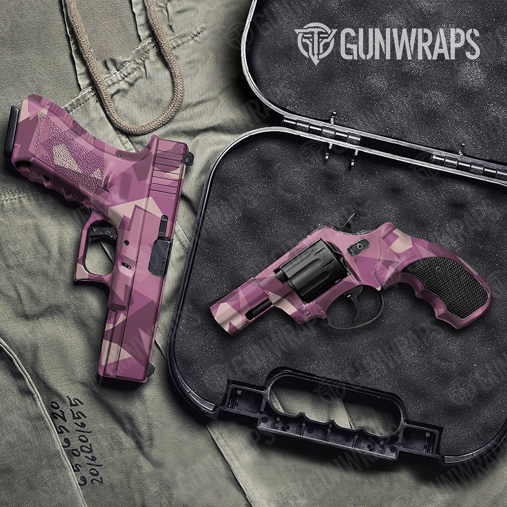 Handgun Shattered Floral Camo Gun Skin Vinyl Wrap