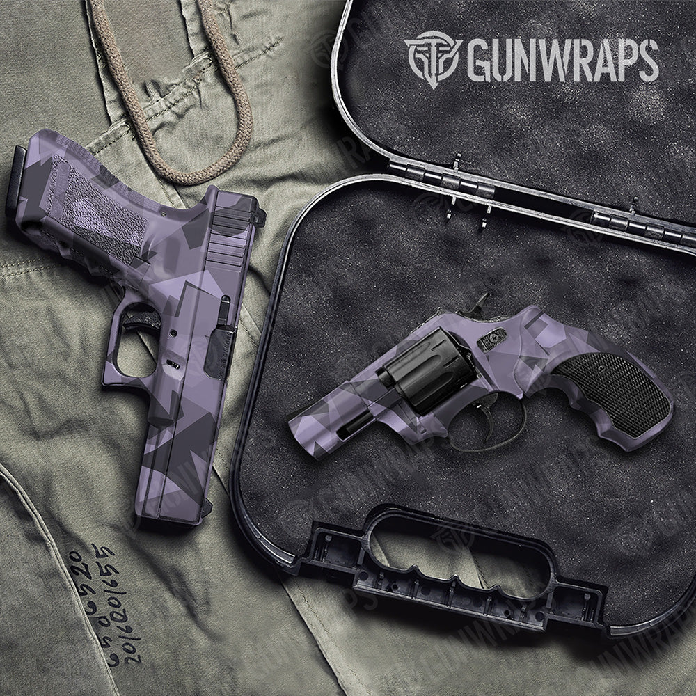 Handgun Shattered Lilac Camo Gun Skin Vinyl Wrap