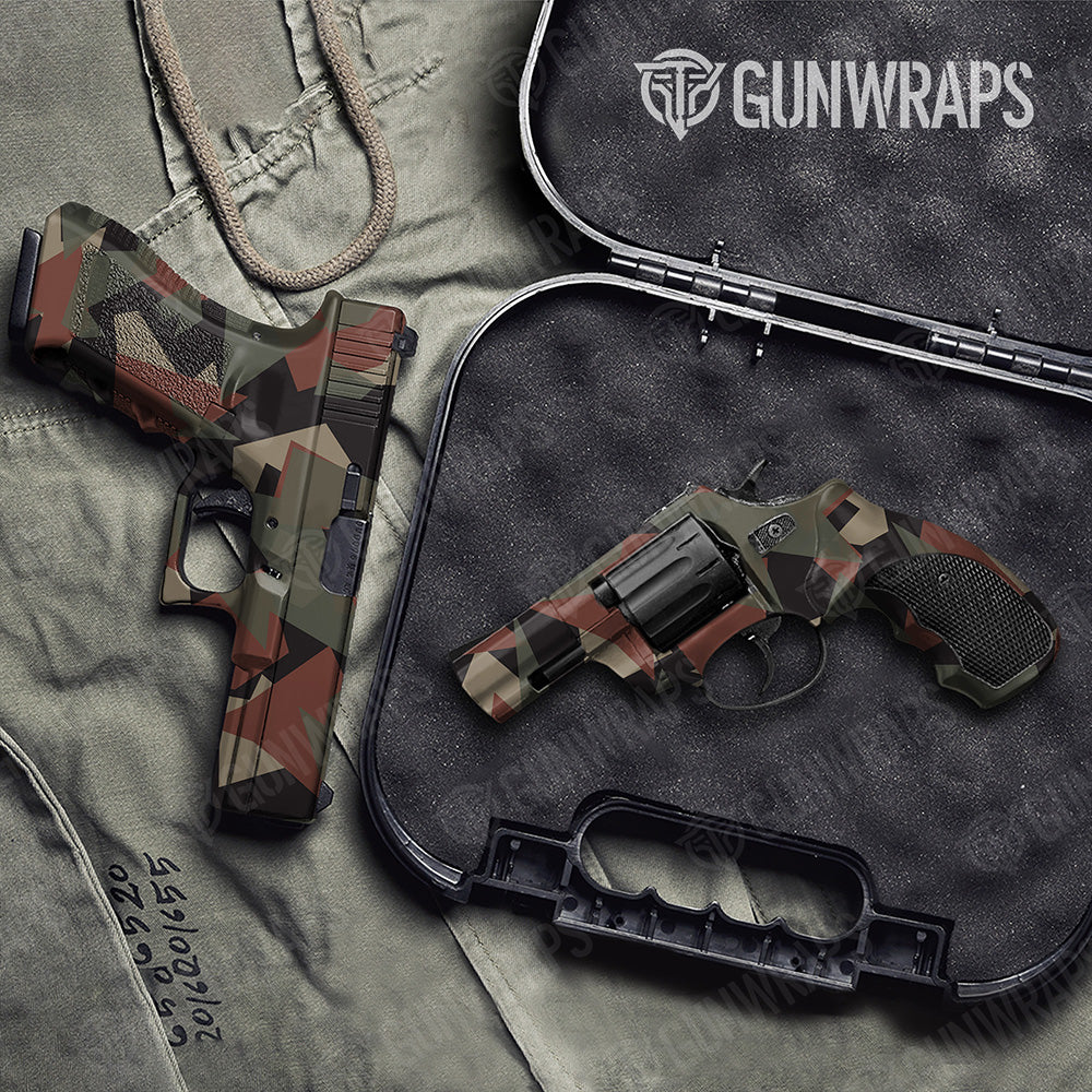 Handgun Shattered Militant Copper Camo Gun Skin Vinyl Wrap