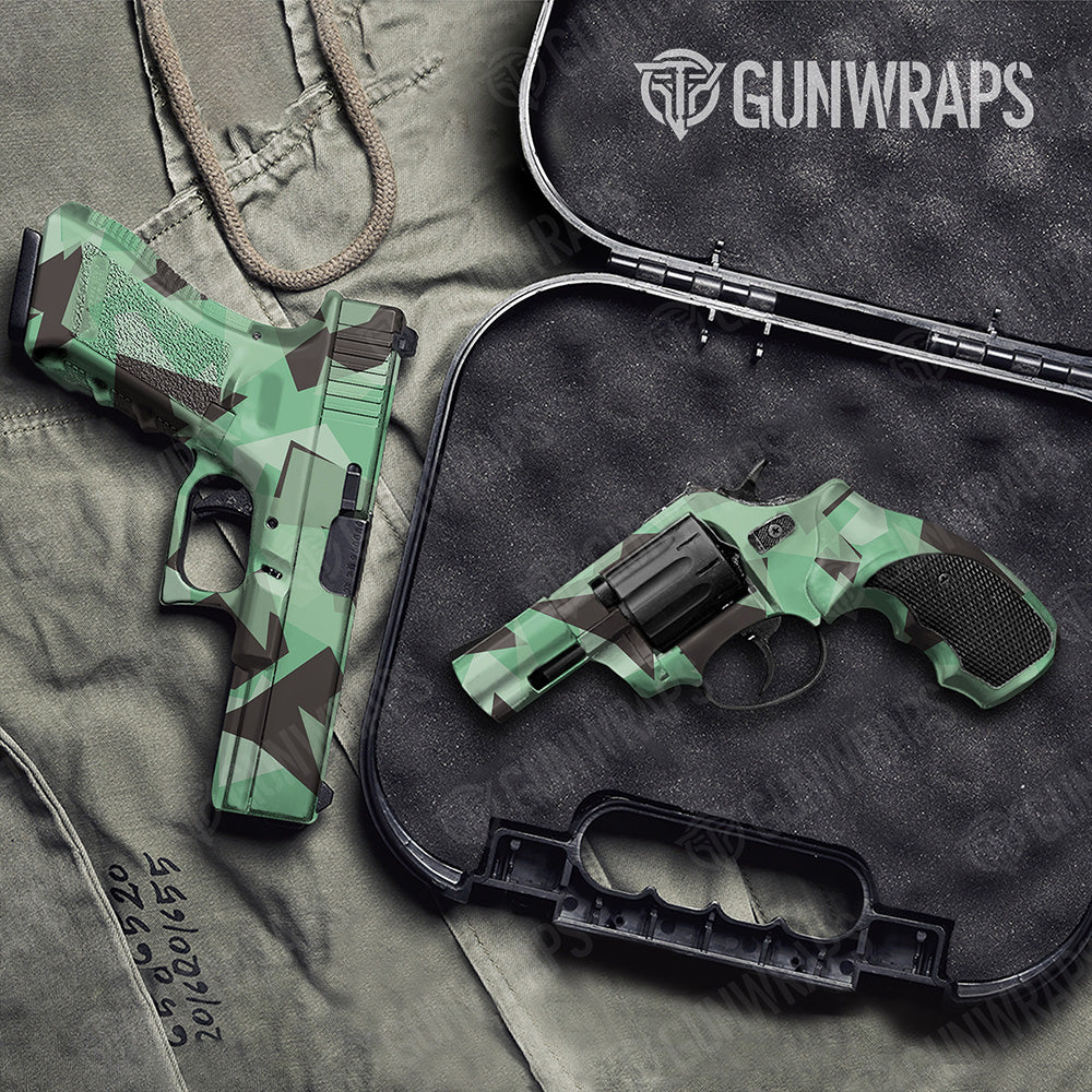 Handgun Shattered Mint Chocolate Chip Camo Gun Skin Vinyl Wrap