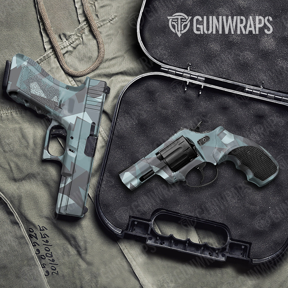 Handgun Shattered Overcast Camo Gun Skin Vinyl Wrap