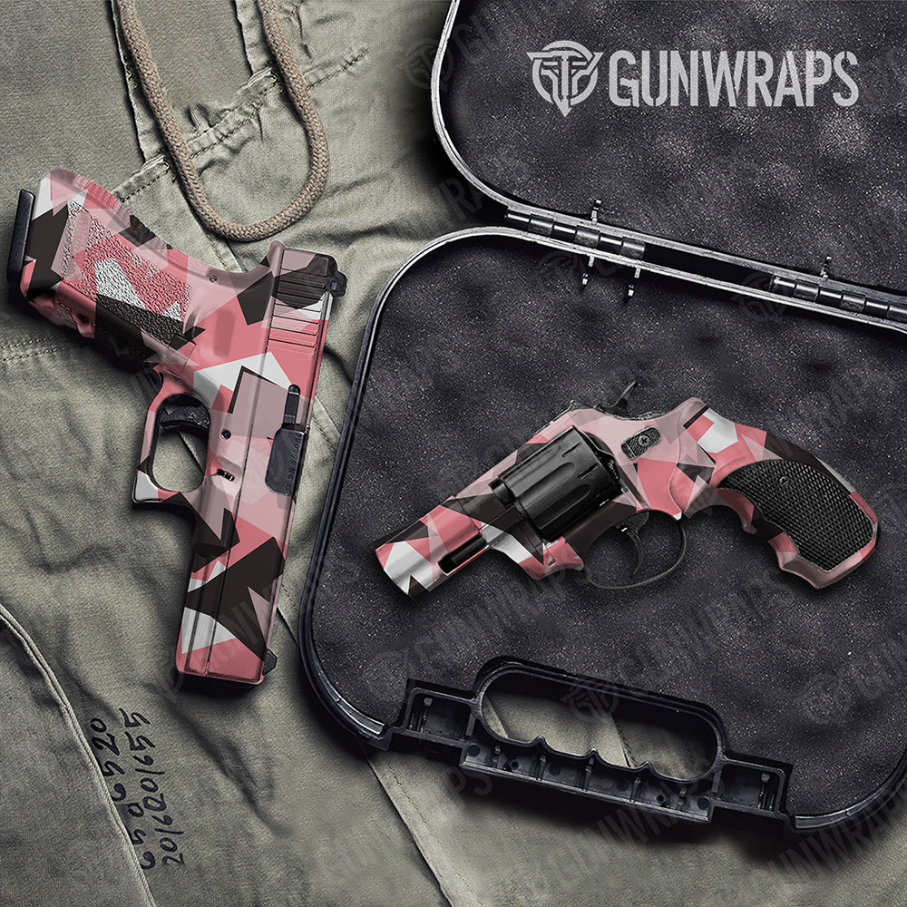 Handgun Shattered Pink Camo Gun Skin Vinyl Wrap