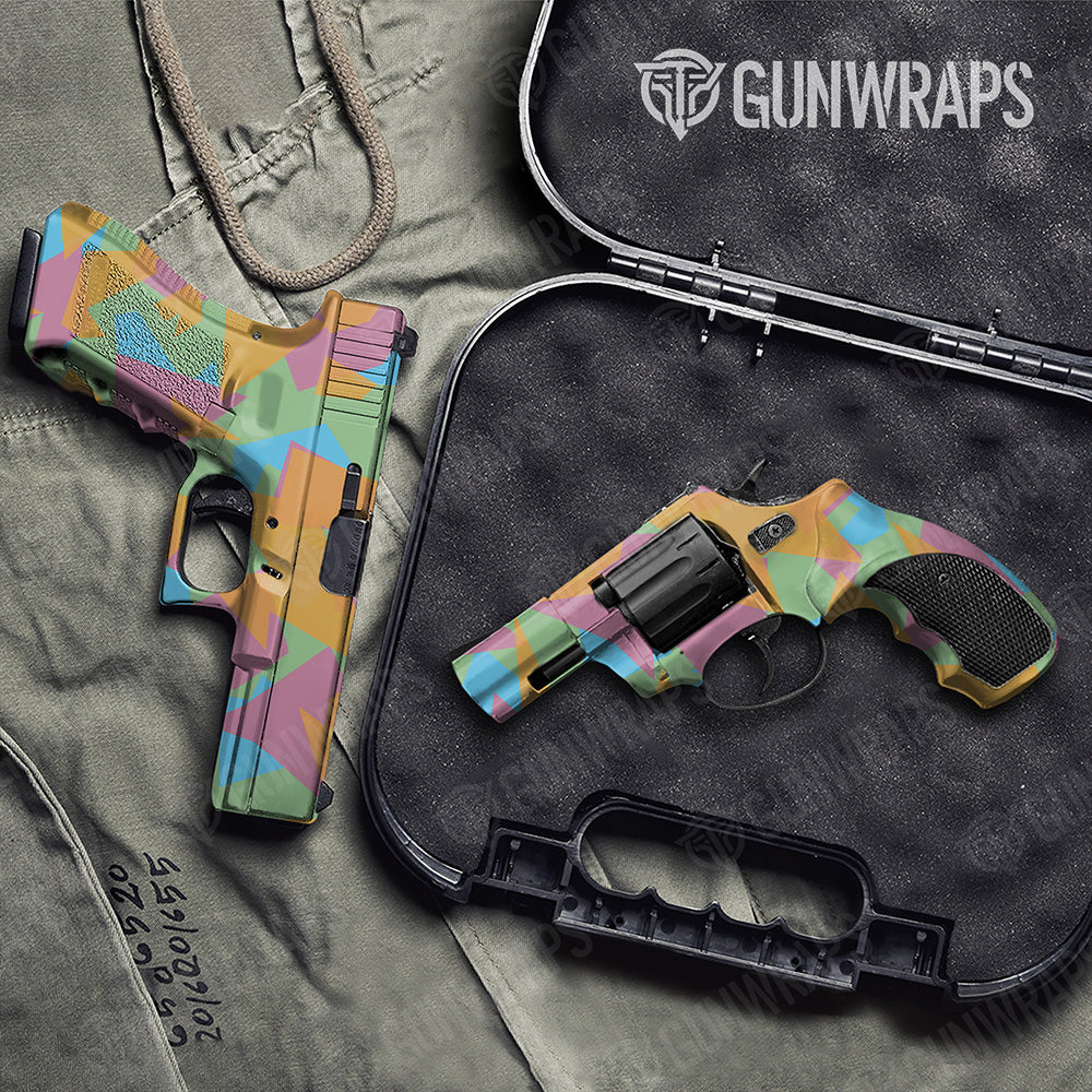 Handgun Shattered Sherbert Camo Gun Skin Vinyl Wrap