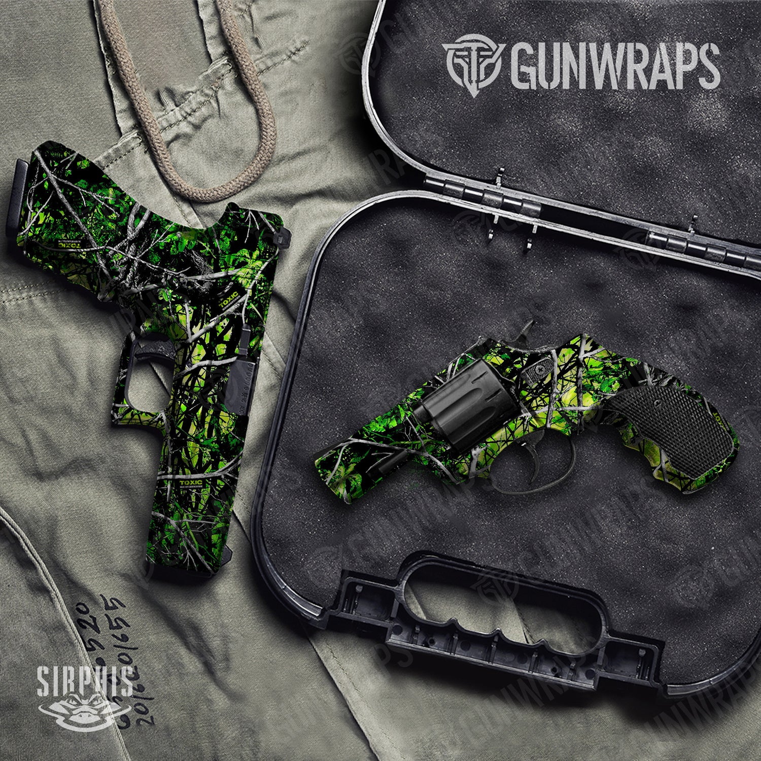 Handgun Sirphis Toxic Camo Gun Skin Vinyl Wrap