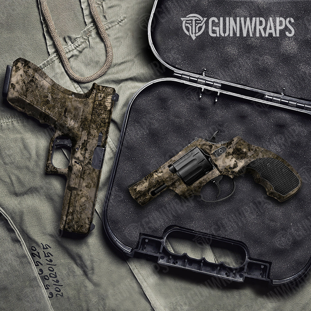 Handgun Substrate Sepia Camo Gun Skin Vinyl Wrap