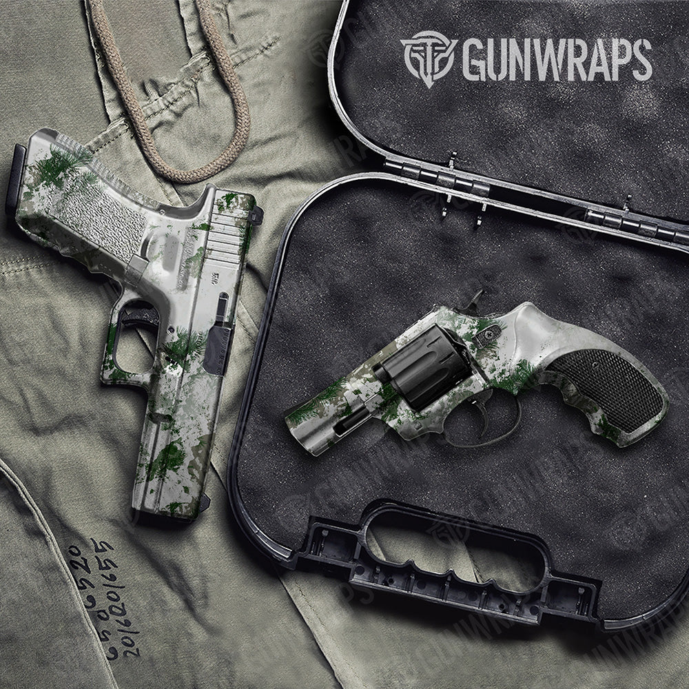 Handgun Substrate Snow Spruce Camo Gun Skin Vinyl Wrap