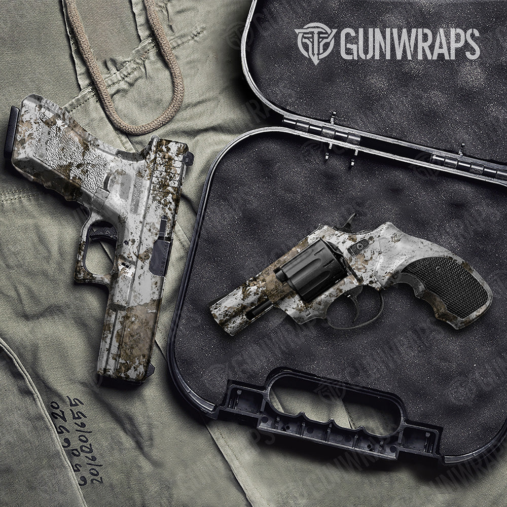 Handgun Substrate Snowfall Camo Gun Skin Vinyl Wrap