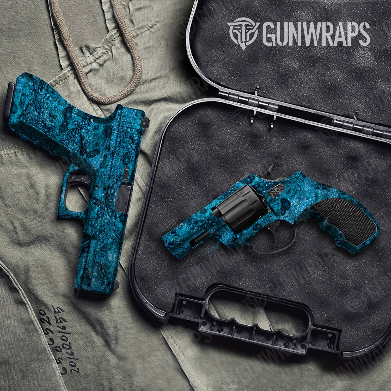 Handgun Toadaflage Blue Camo Gun Skin Vinyl Wrap