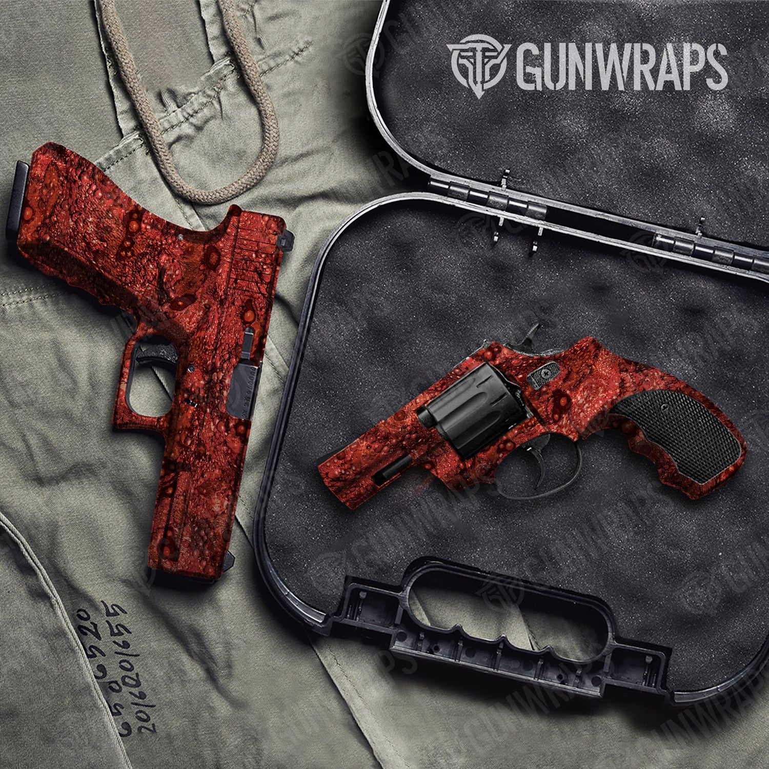 Handgun Toadaflage Red Camo Gun Skin Vinyl Wrap