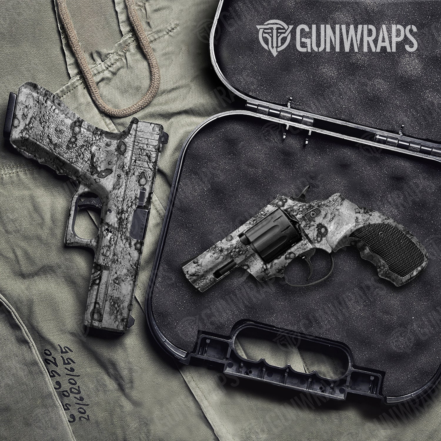 Handgun Toadaflage White Camo Gun Skin Vinyl Wrap