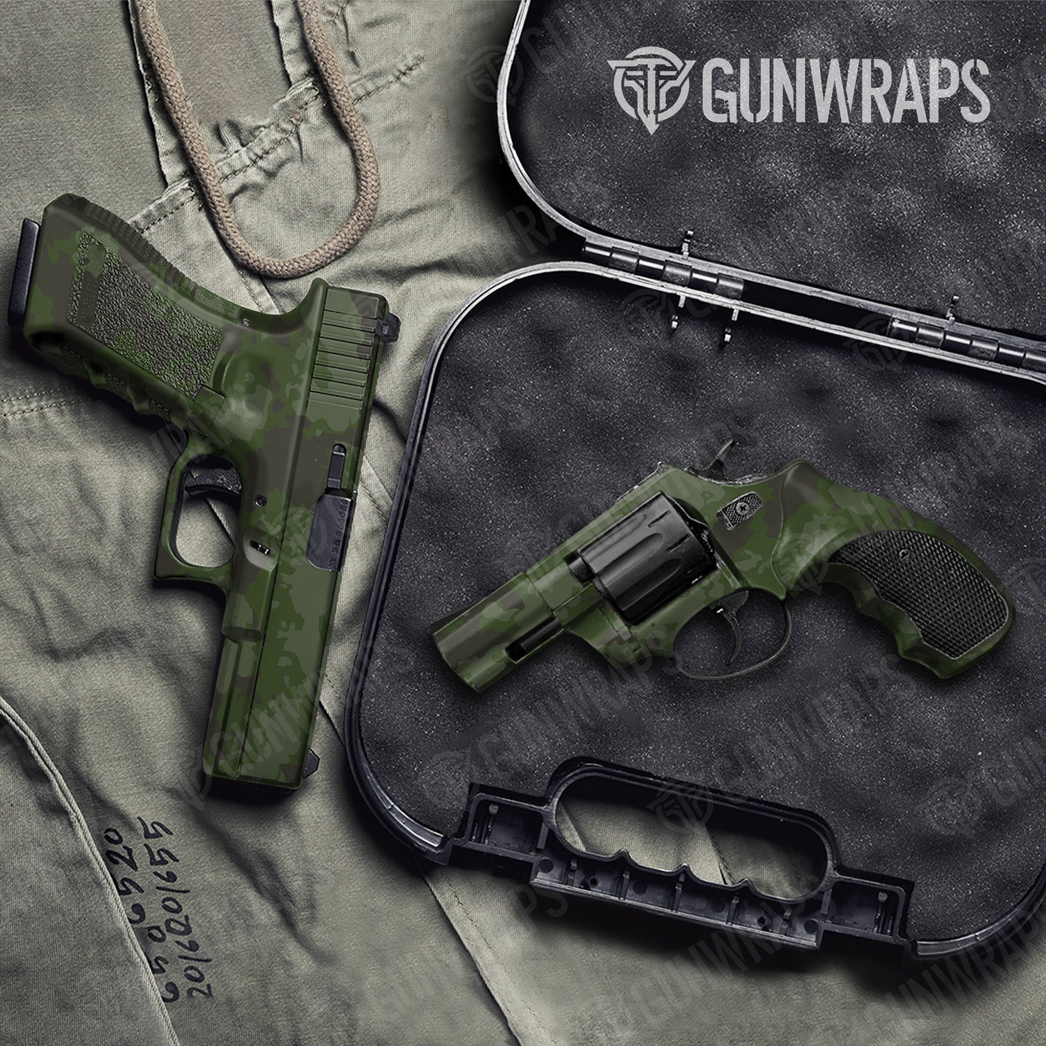 Handgun Treetop Army Dark Green Camo Gun Skin Vinyl Wrap