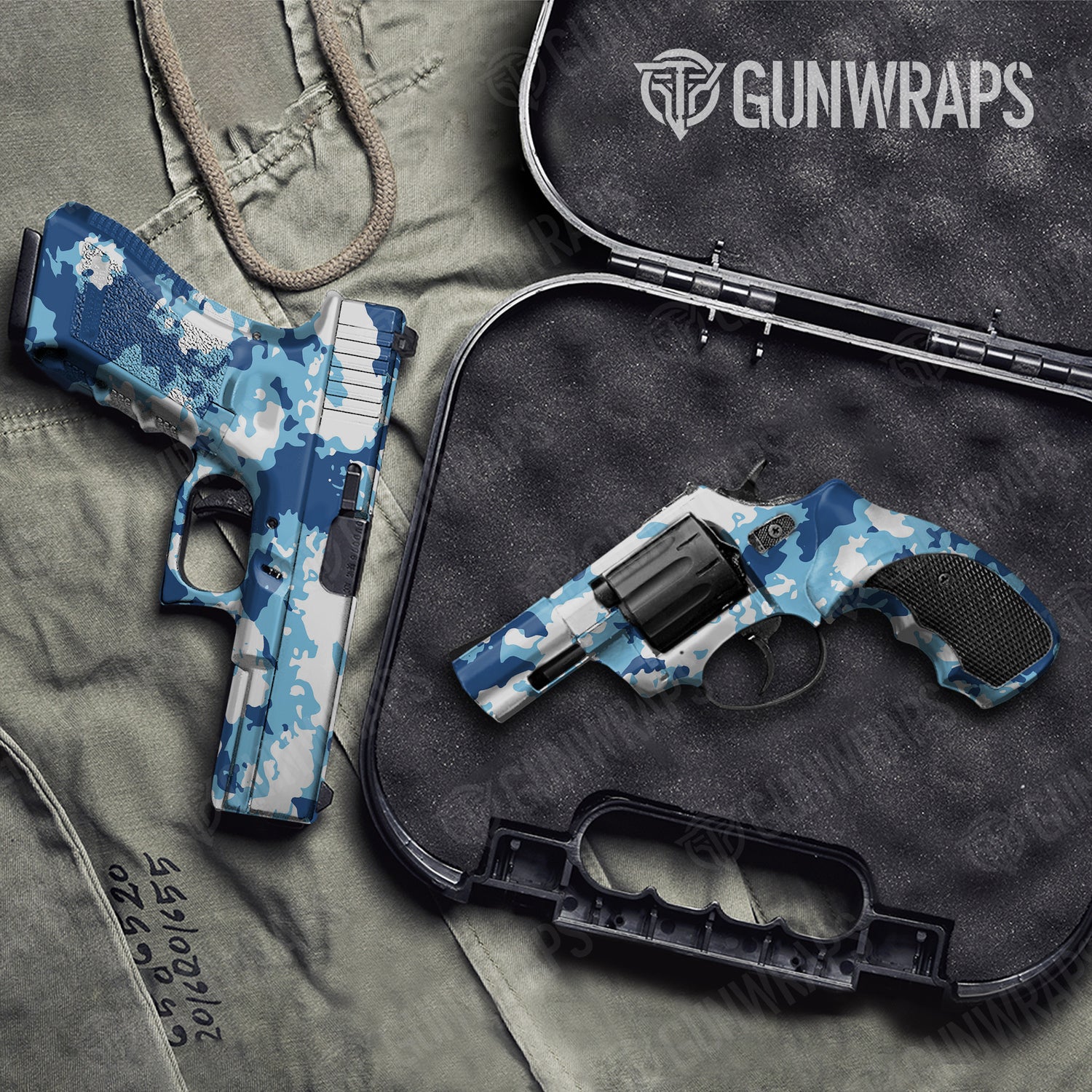 Handgun Treetop Baby Blue Camo Gun Skin Vinyl Wrap