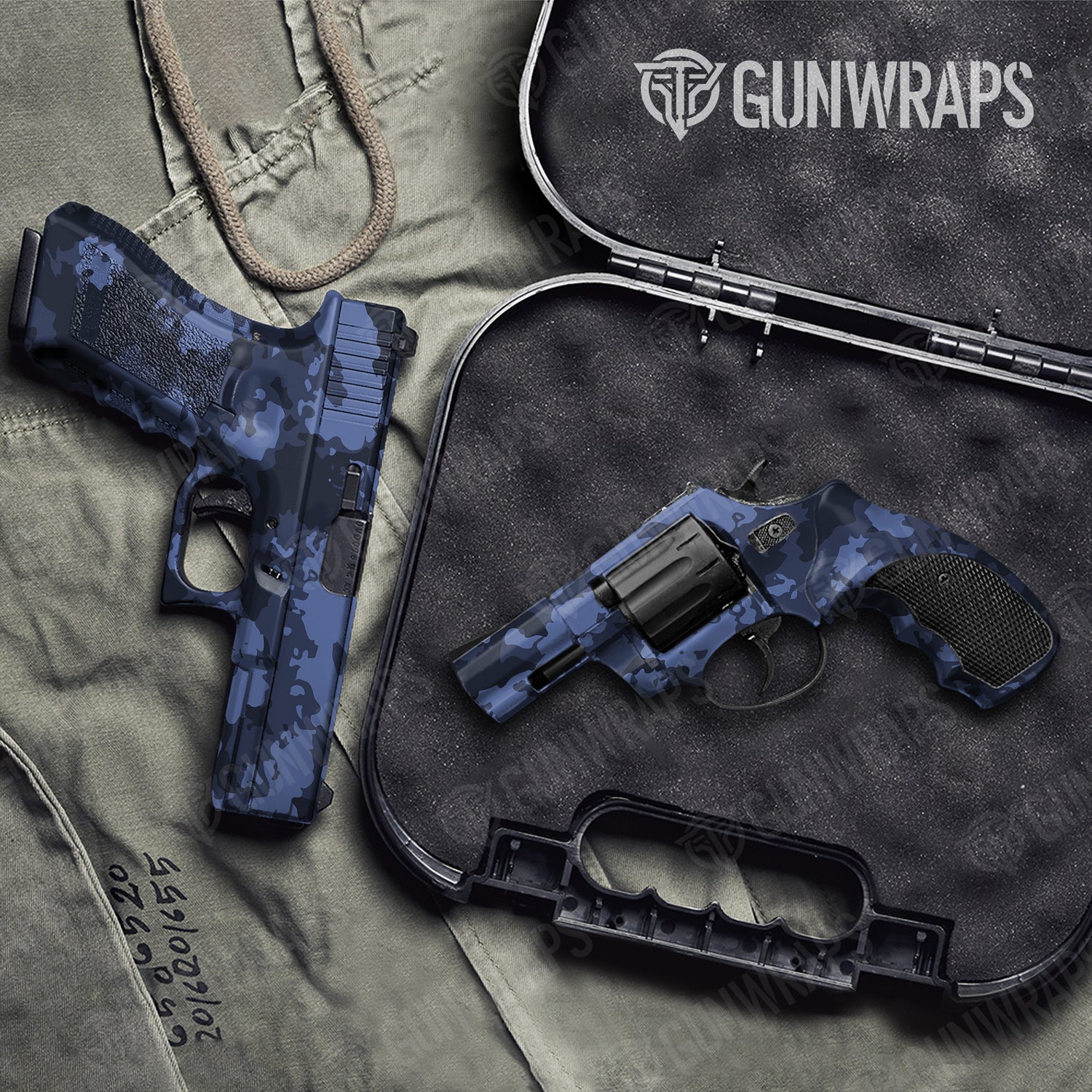 Handgun Treetop Blue Midnight Camo Gun Skin Vinyl Wrap