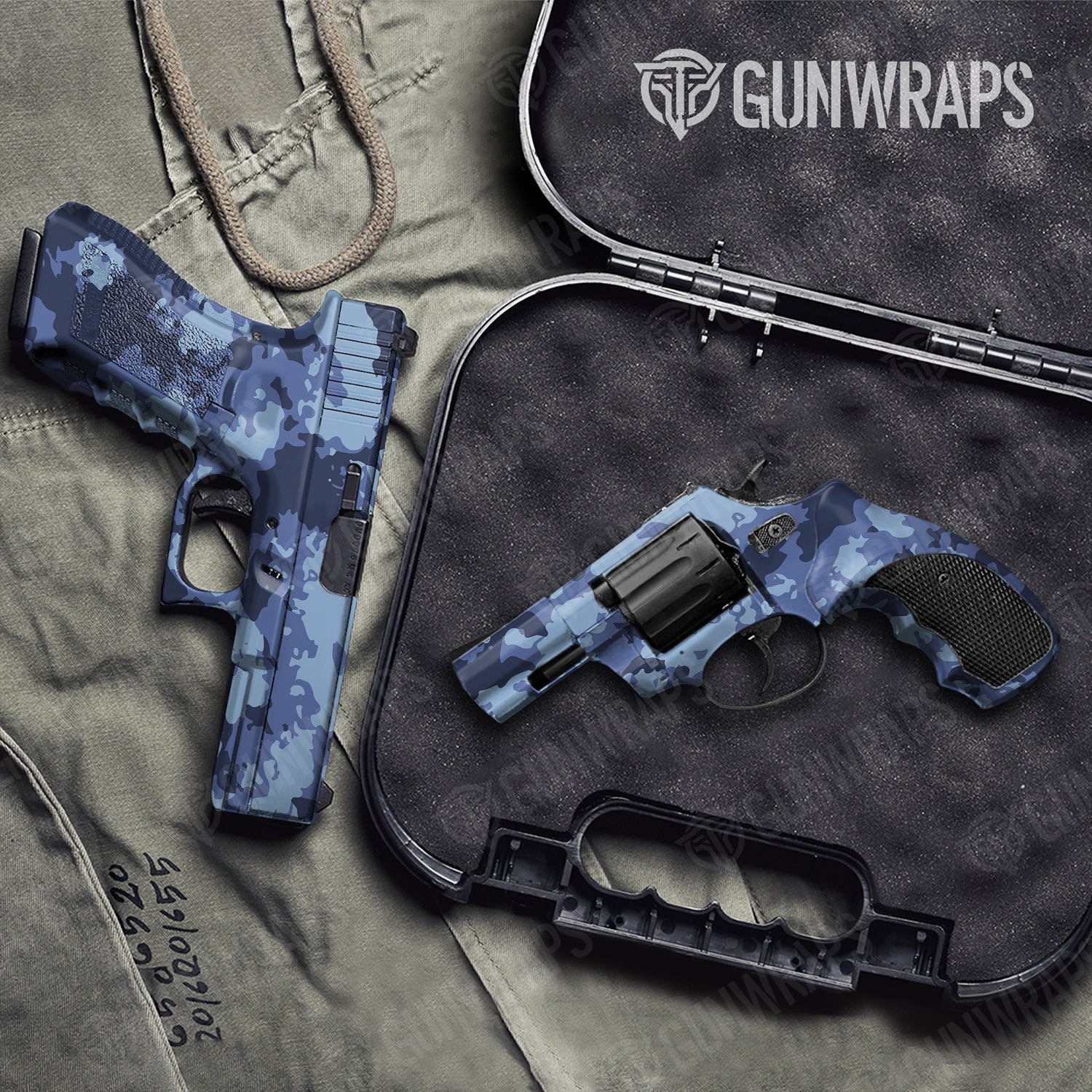 Handgun Treetop Blue Urban Night Camo Gun Skin Vinyl Wrap