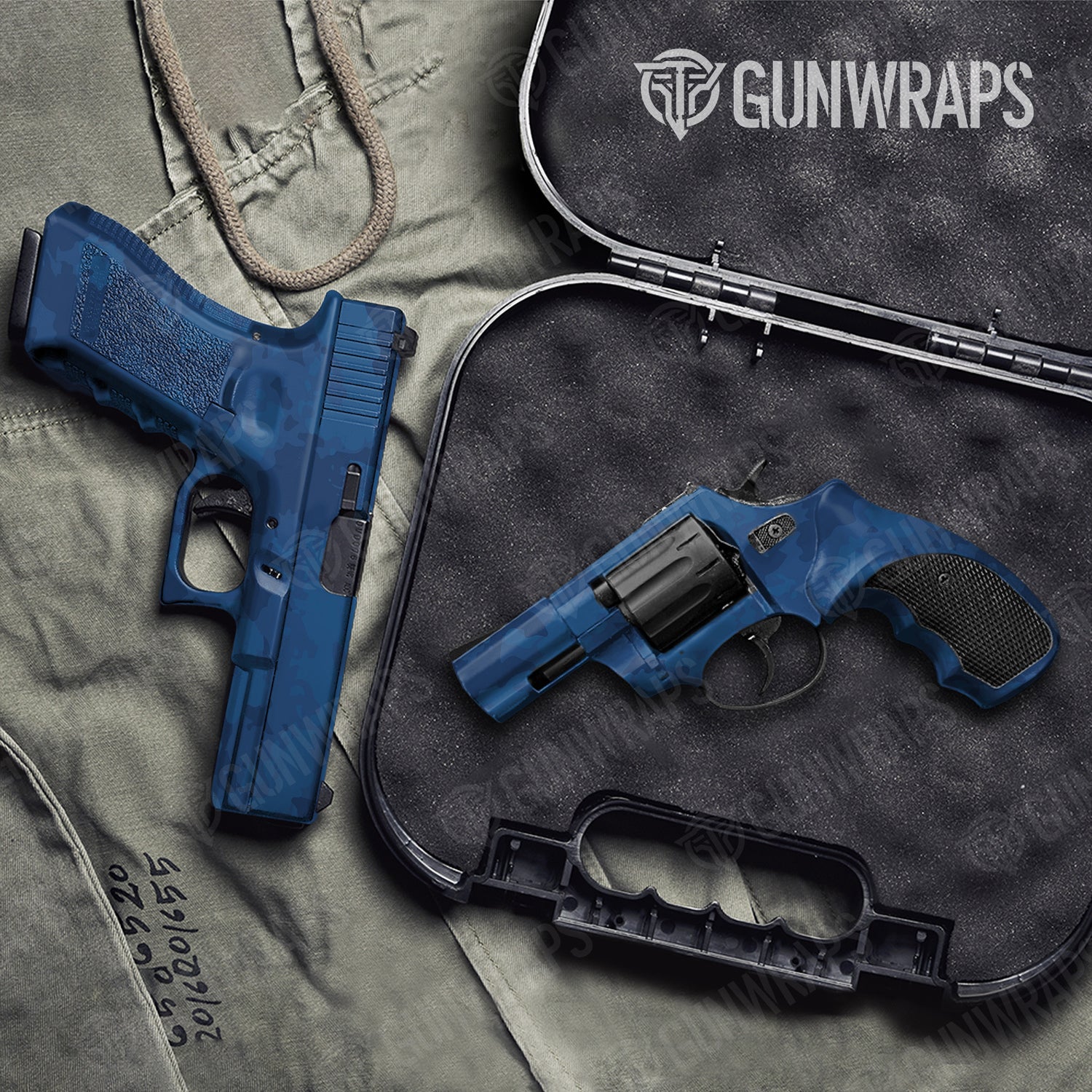 Handgun Treetop Elite Blue Camo Gun Skin Vinyl Wrap