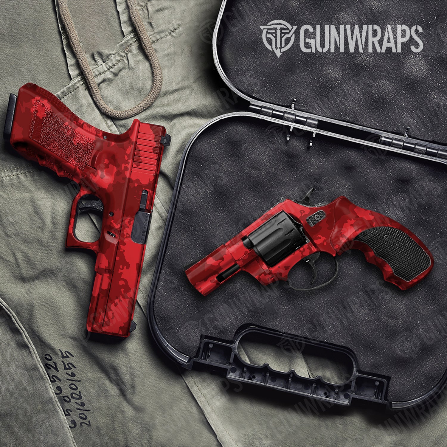 Handgun Treetop Elite Red Camo Gun Skin Vinyl Wrap