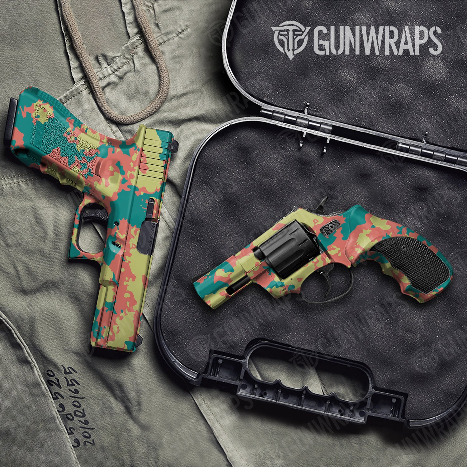 Handgun Treetop Fiesta Camo Gun Skin Vinyl Wrap