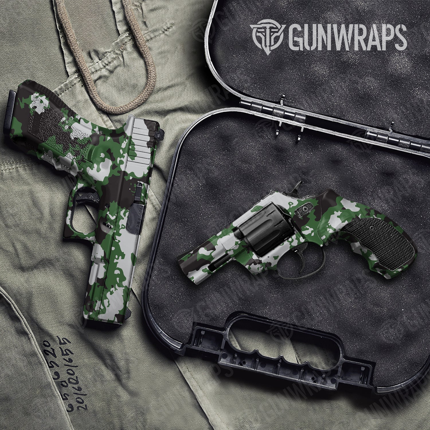 Handgun Treetop Green Tiger Camo Gun Skin Vinyl Wrap