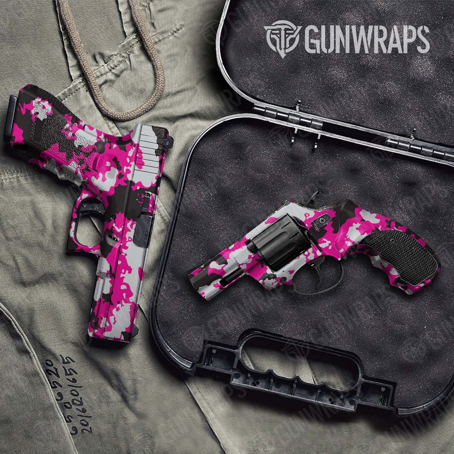 Handgun Treetop Magenta Tiger Camo Gun Skin Vinyl Wrap