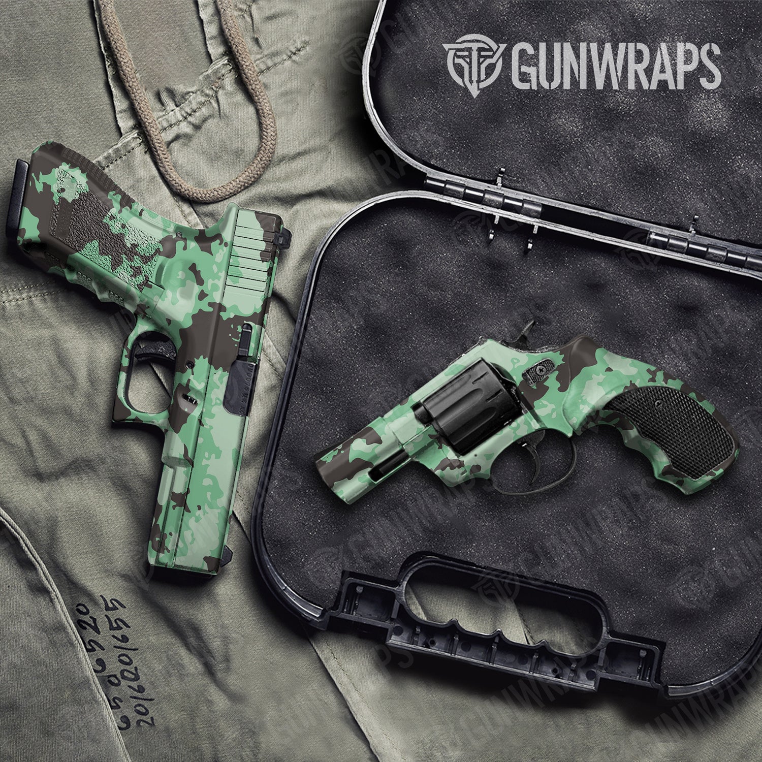 Handgun Treetop Mint Chocolate Chip Camo Gun Skin Vinyl Wrap